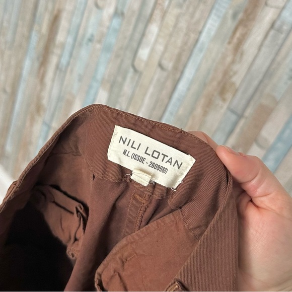 Nili Lotan 4 Rust Brown East Hampton Pants Slim Fit Ankle Trouser Raw Hem $345 - Picture 7 of 12